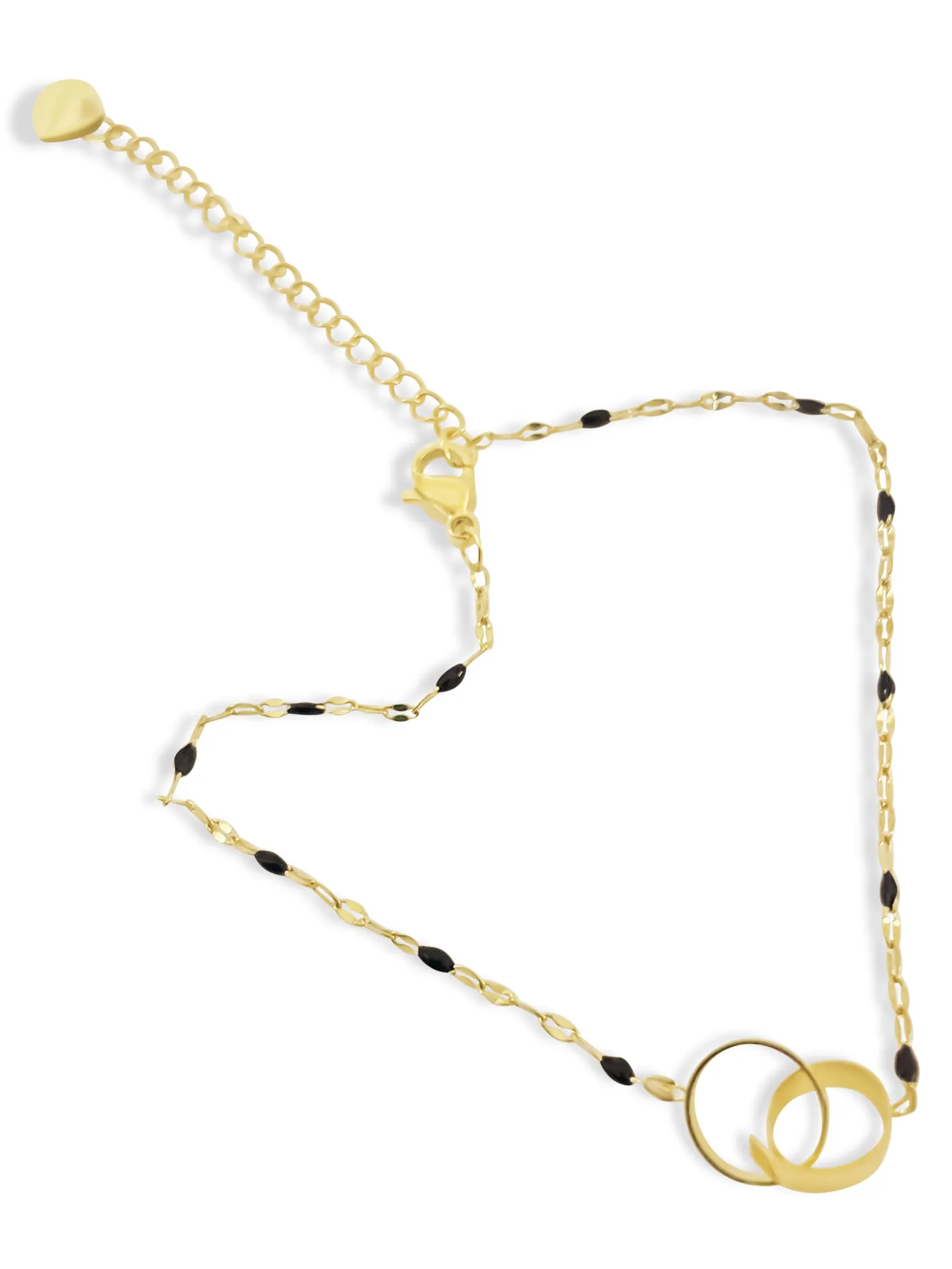 Βραχιόλι, γυναικείο, από ανοξείδωτο ατσάλι, με μαύρους όνυχες & κίτρινο επιχρύσωμα, silverline, 0230448801